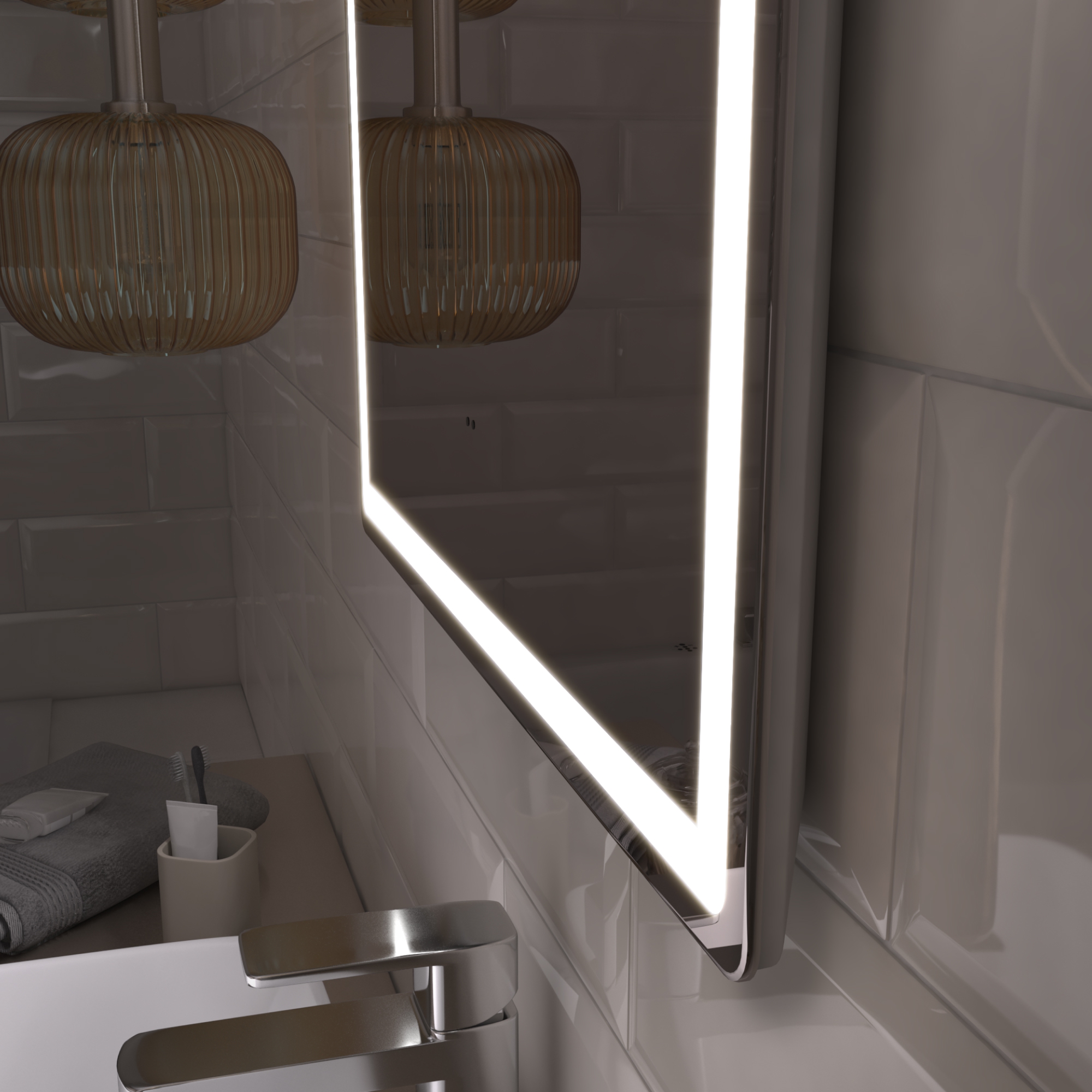 Зеркало Vigo Geometry Comfort 120 свет, сенсор, антизапотевание