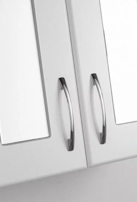 Шкаф навесной с зеркальными вставками Style Line Эко Стандарт 48 белый