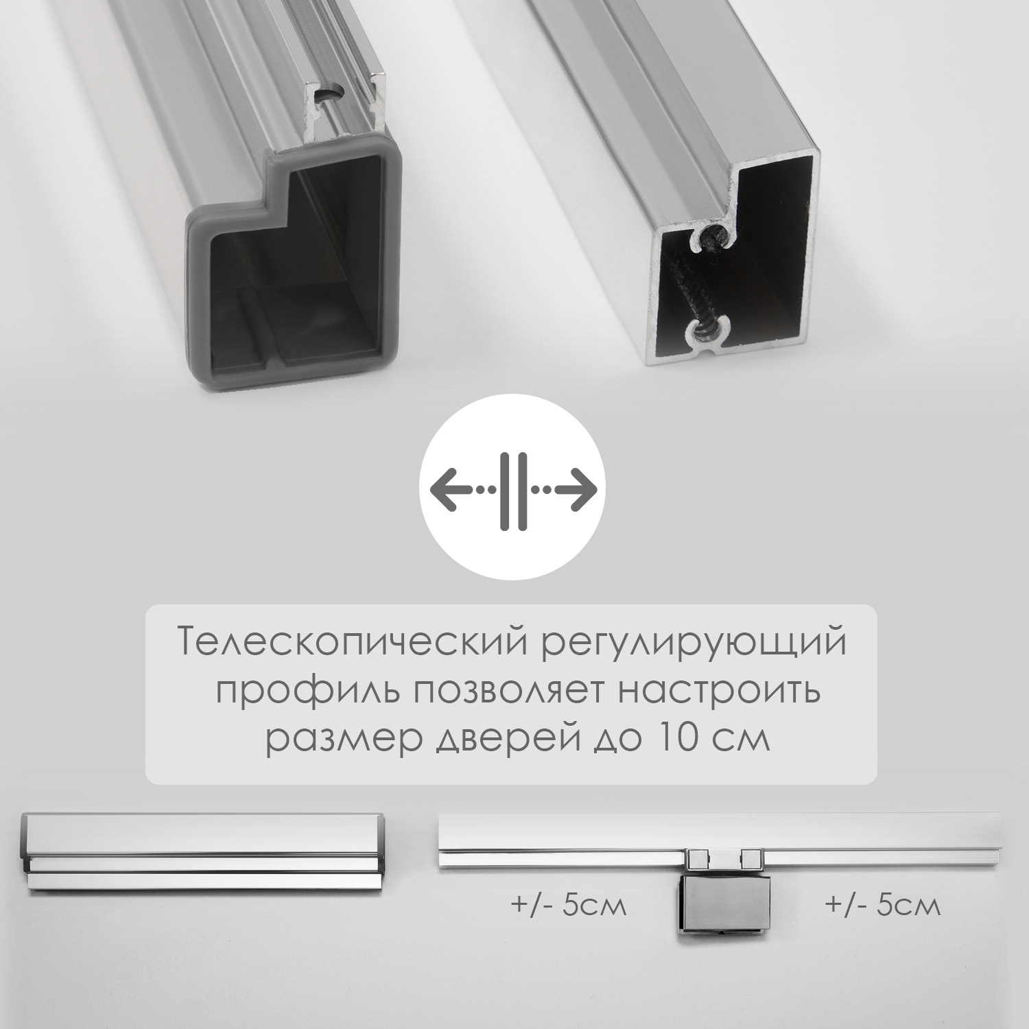 Душевая дверь WasserKraft Berkel 48P13 110 в нишу, распашная, прозрачное стекло, хром