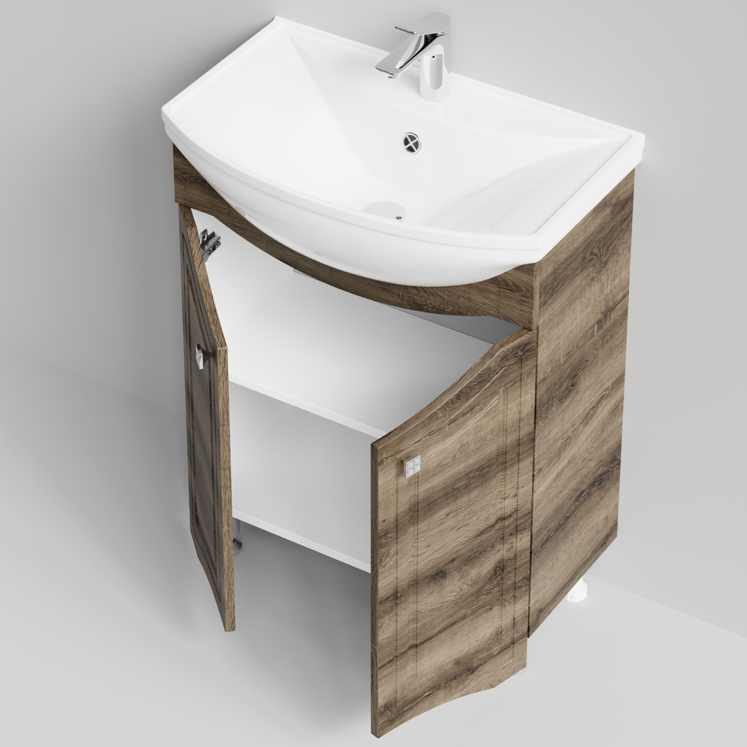 Тумба с раковиной Адам 65 напольная, Дуб крымский коричневый