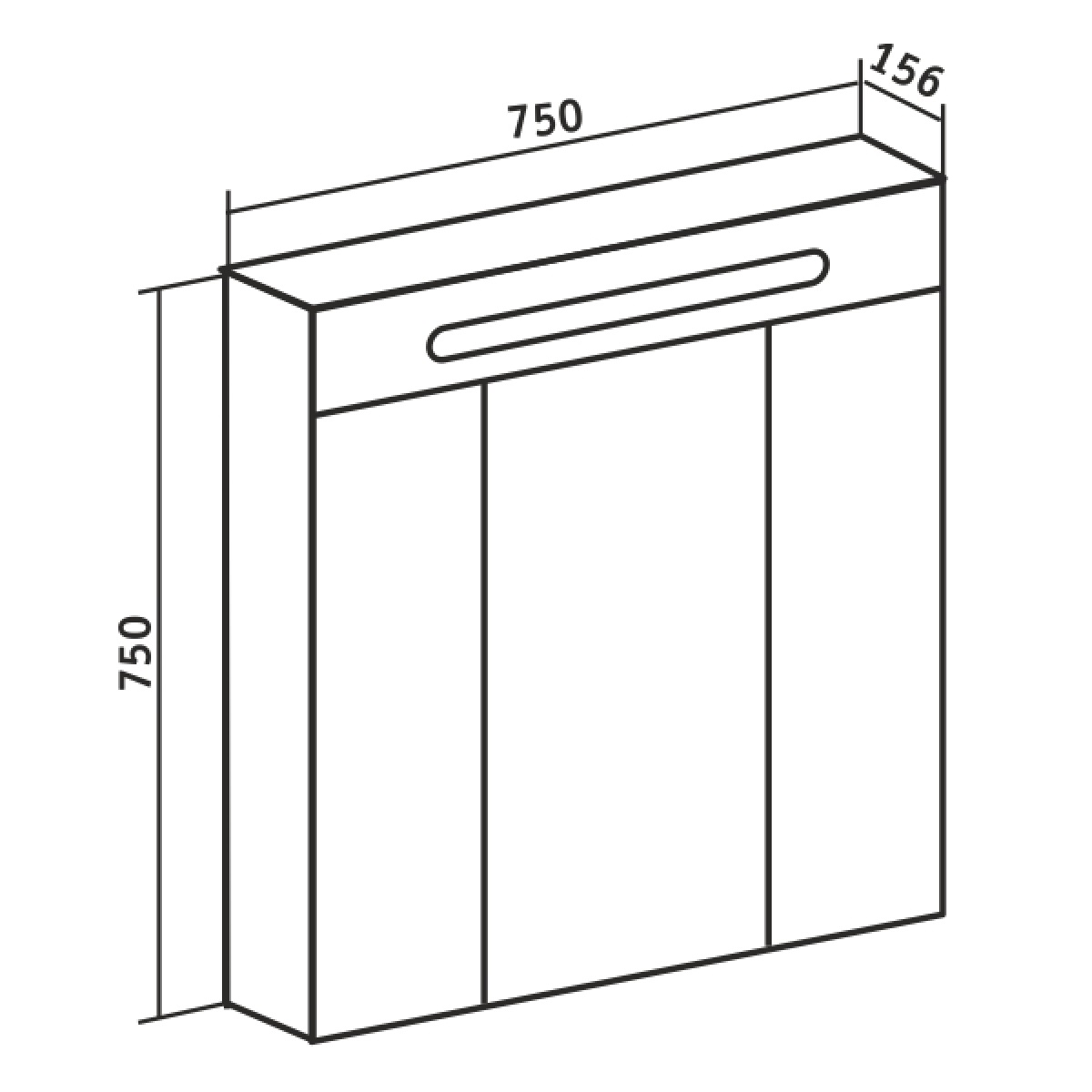 Зеркало-шкаф Runo Парма 75 белый