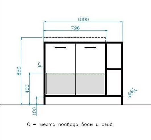 Мебель для ванной Style Line Лофт 80/100 комплект, напольный, левый, бетон