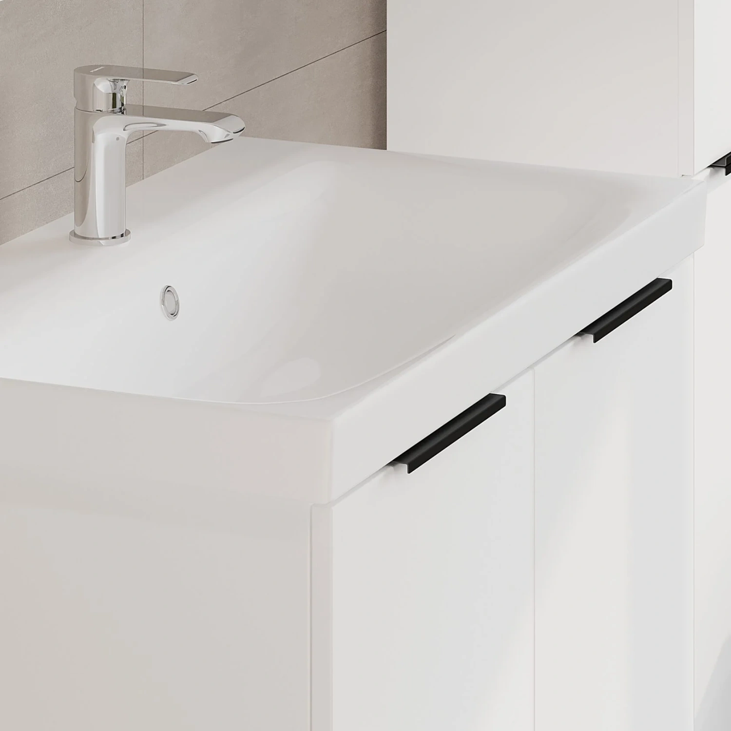 Тумба напольная Viant Берлин 60 с раковиной Moduo 60, белый