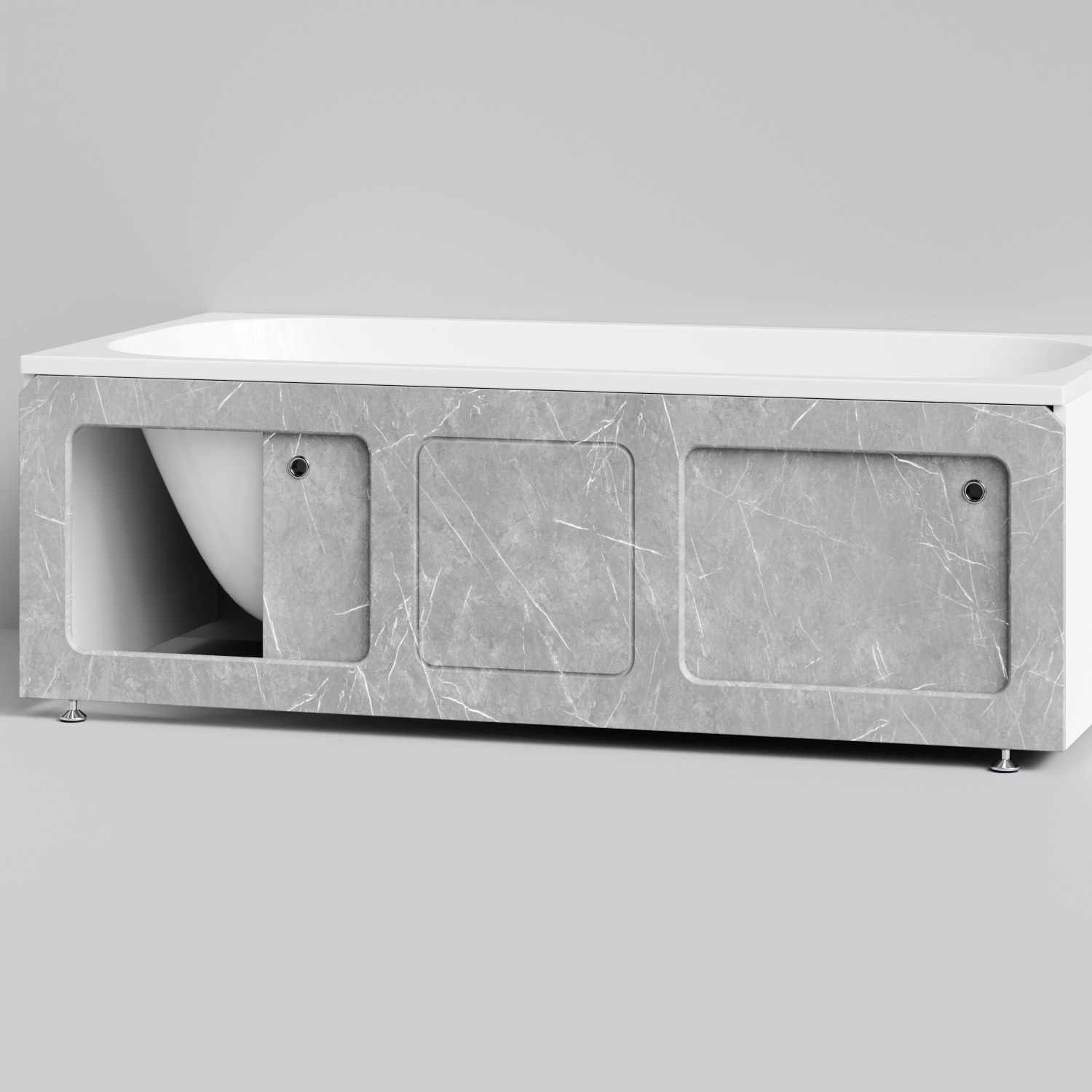 Экран под ванну Vod-ok Хит 170 раздвижной Мрамор Белый софт тач