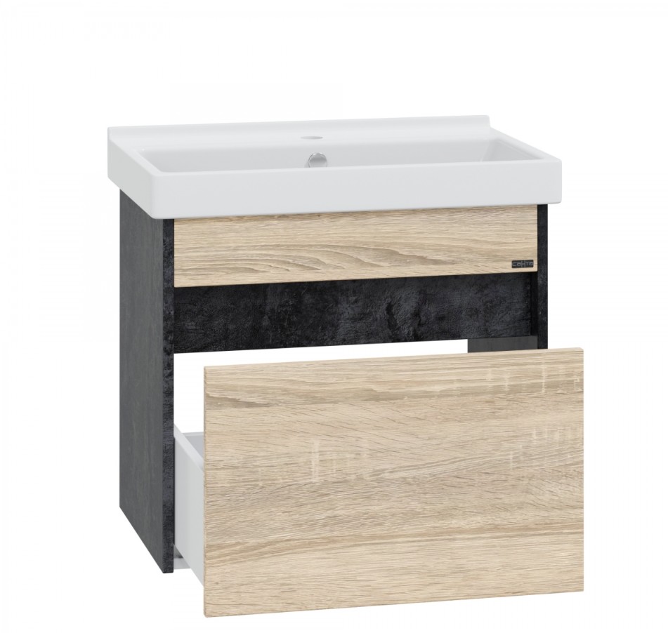 Тумба подвесная Санта Мира 60 с раковиной Fest 60, янтарный