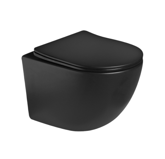 Унитаз SantiLine SL-5005T-MB подвесной, черный матовый
