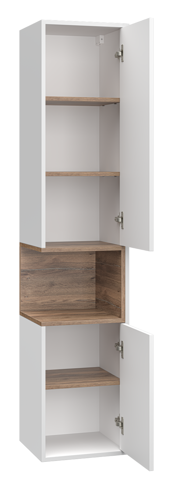 Пенал Brevita Bergen 35 подвесной, R, белый/дуб галифакс олово