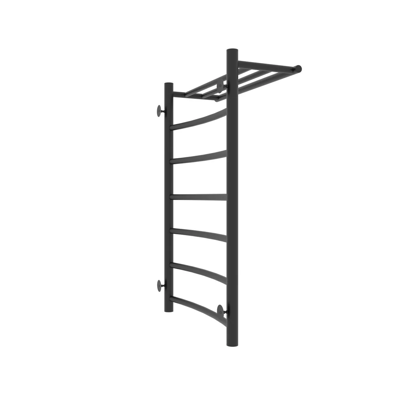 Полотенцесушитель водяной Laris Классик П7 500х800 с полкой, черный матовый