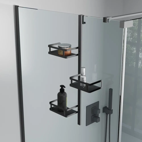 Полка для душевого ограждения Veconi Moderno, 650x120x324, чёрный матовый от магазина Vanna-Vanna.ru!