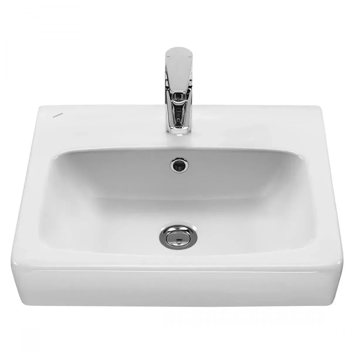 Тумба напольная 1Marka Tera 50Н с раковиной Нео 50, 1 дверь, белый/дуб сонома