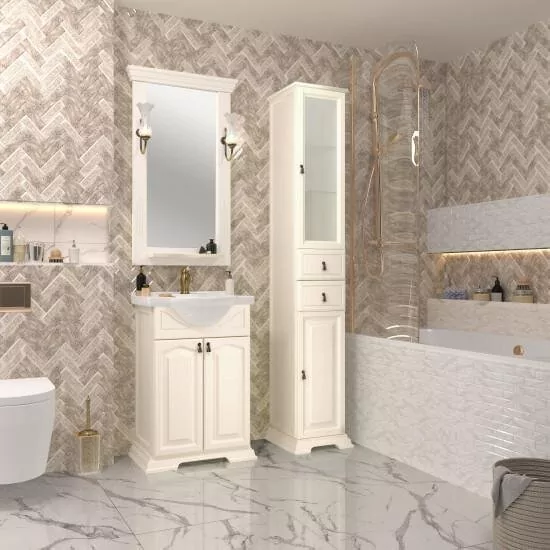 Зеркало Opadiris Риспекто 55 свет, слоновая кость