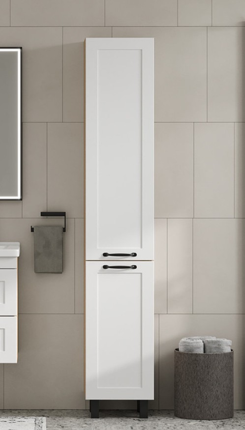 Пенал EQUIL Lago 35 напольный белый/дерево, L/R