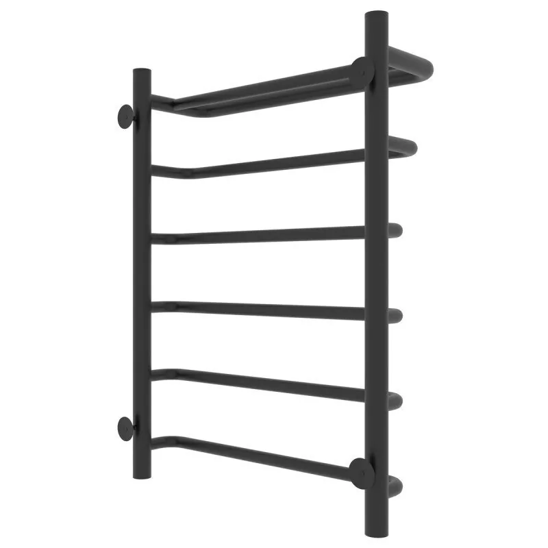 Полотенцесушитель водяной Laris Стандарт П6 500х700 с полкой, черный матовый