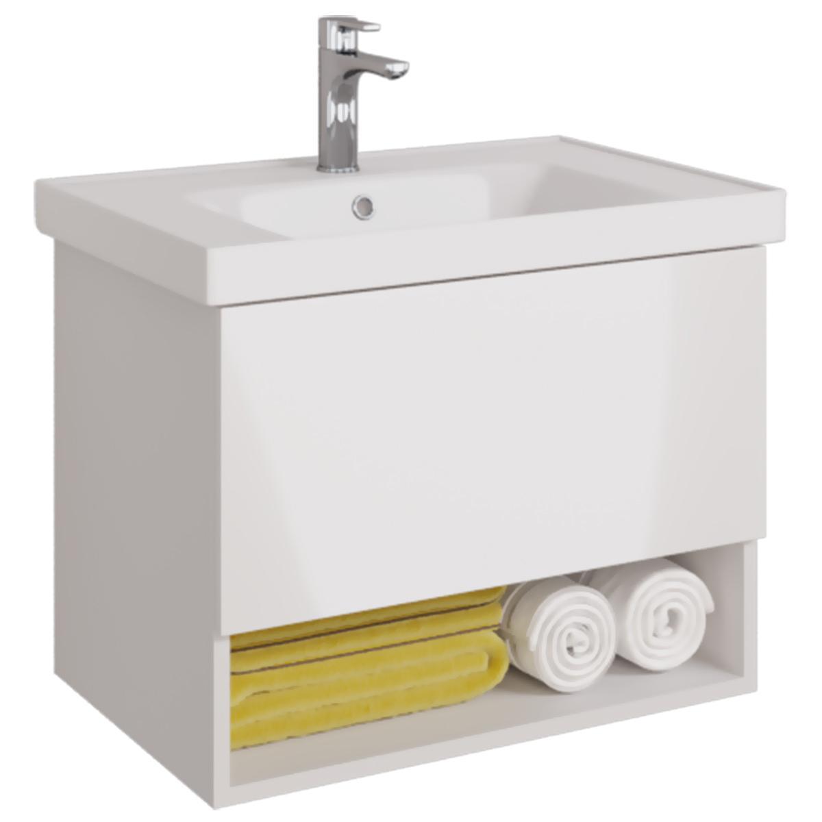 Тумба с раковиной подвесная Dreja Perfecto 70 см, белый