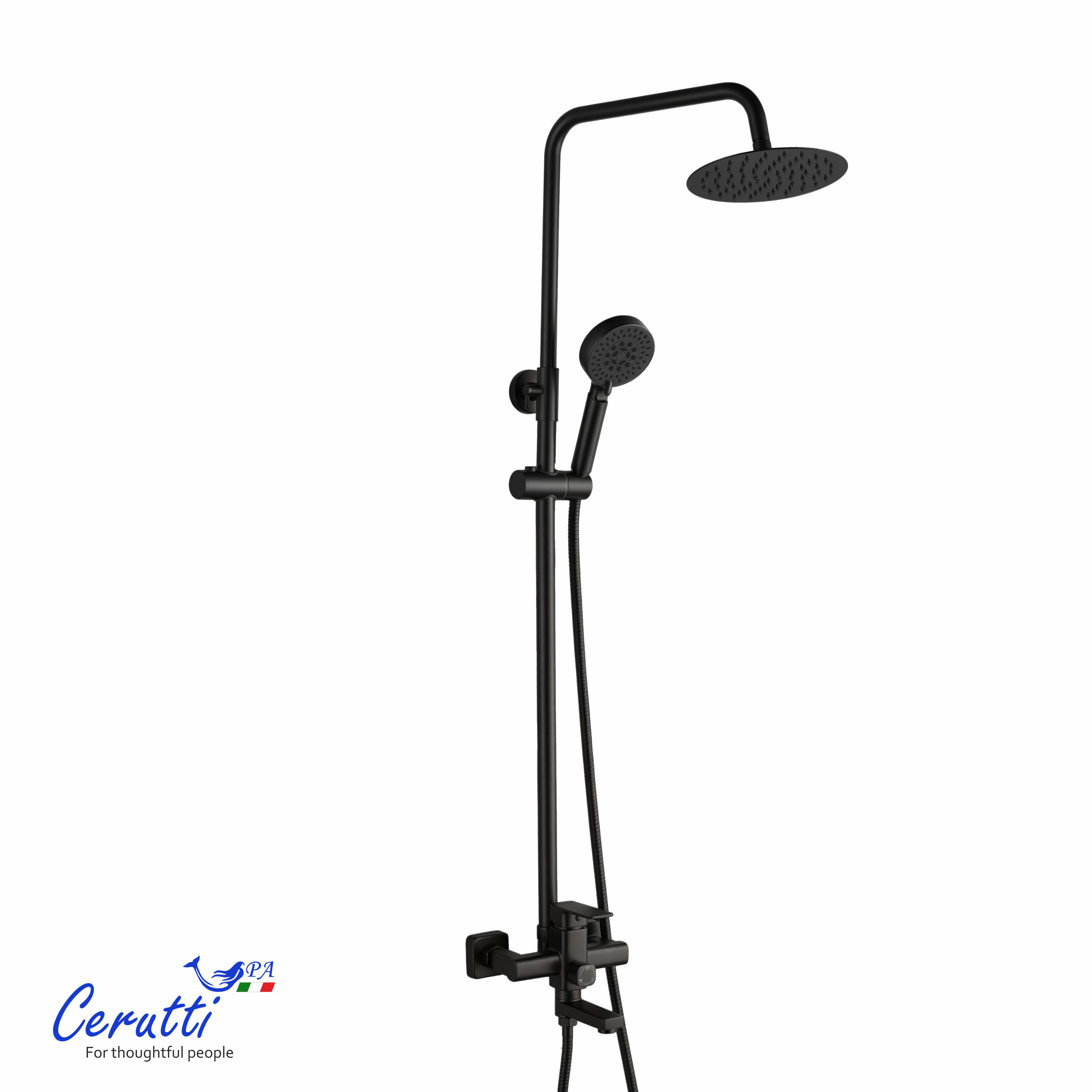 Душевая стойка Ceruttispa ORAZIO RSMB из латуни, цвет черный матовый