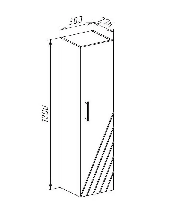 Пенал Bellezza Альба 30 R подвесной, белый