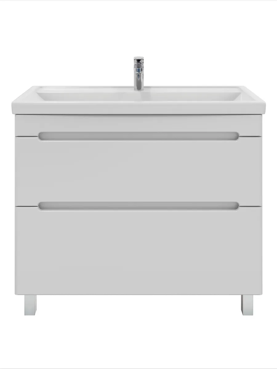 Тумба напольная SanStar Адель 100 с раковиной Фостер 100 белая