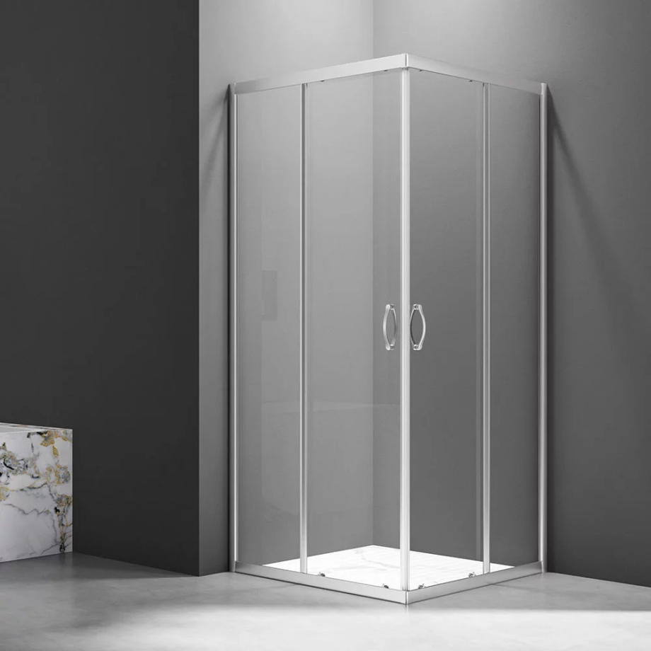 Душевой угол Veconi Rovigo RV-101, 900x800x1900, хром, стекло прозрачное
