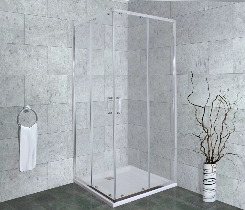 Душевой уголок Timo Altti 611 Clean Glass прозрачный 100х100 квадратный, без поддона, хром от магазина Vanna-Vanna.ru!