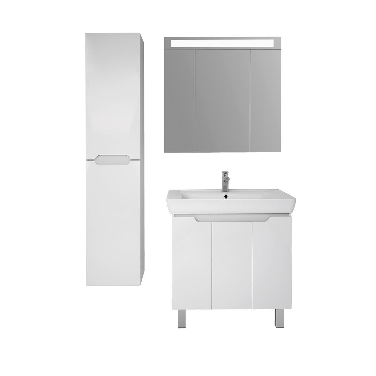 Тумба с раковиной напольная Dreja Q Plus (D) 80 см, белый