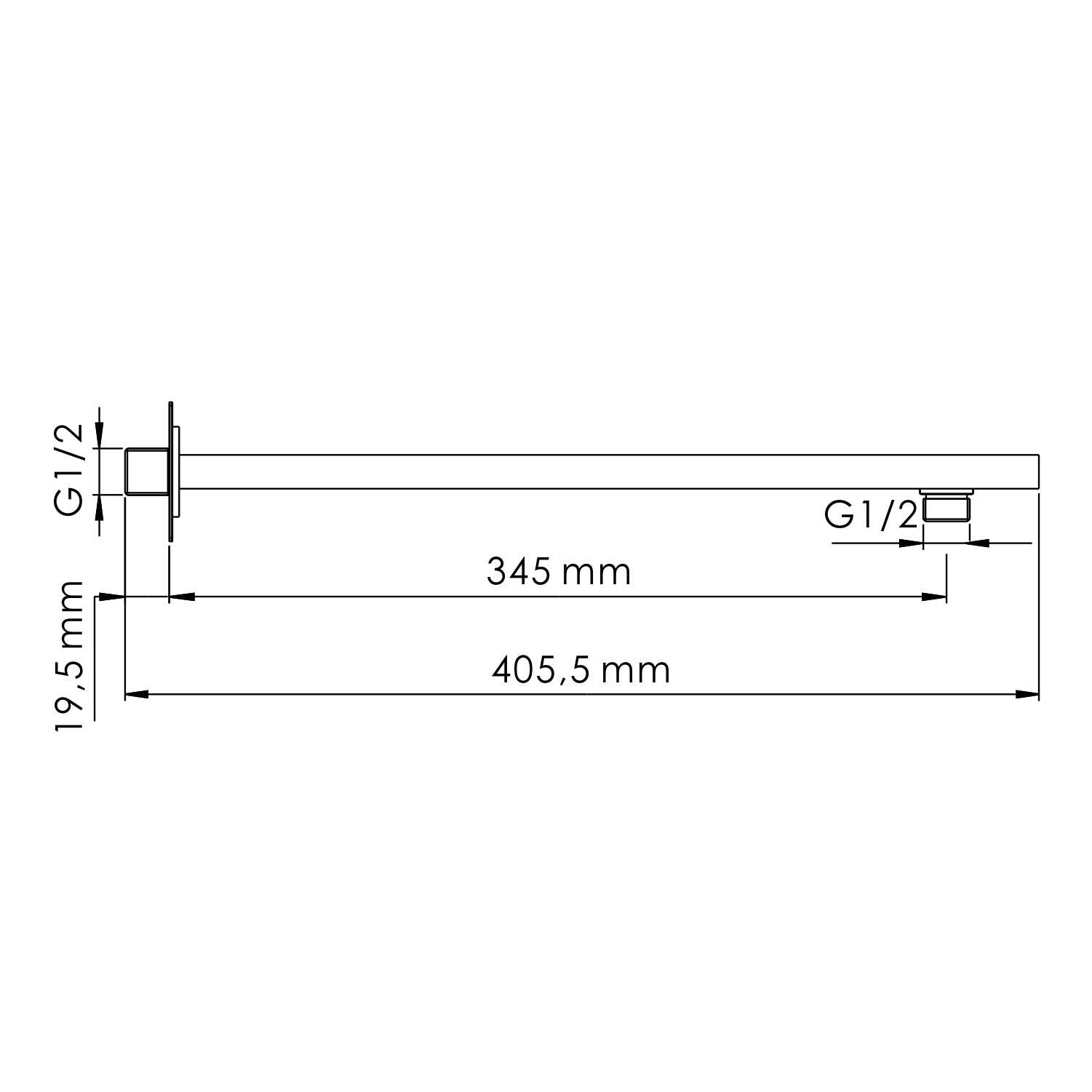 Настенный излив для душа Wasserkraft A351 встраиваемый, 405 мм, розовое золото