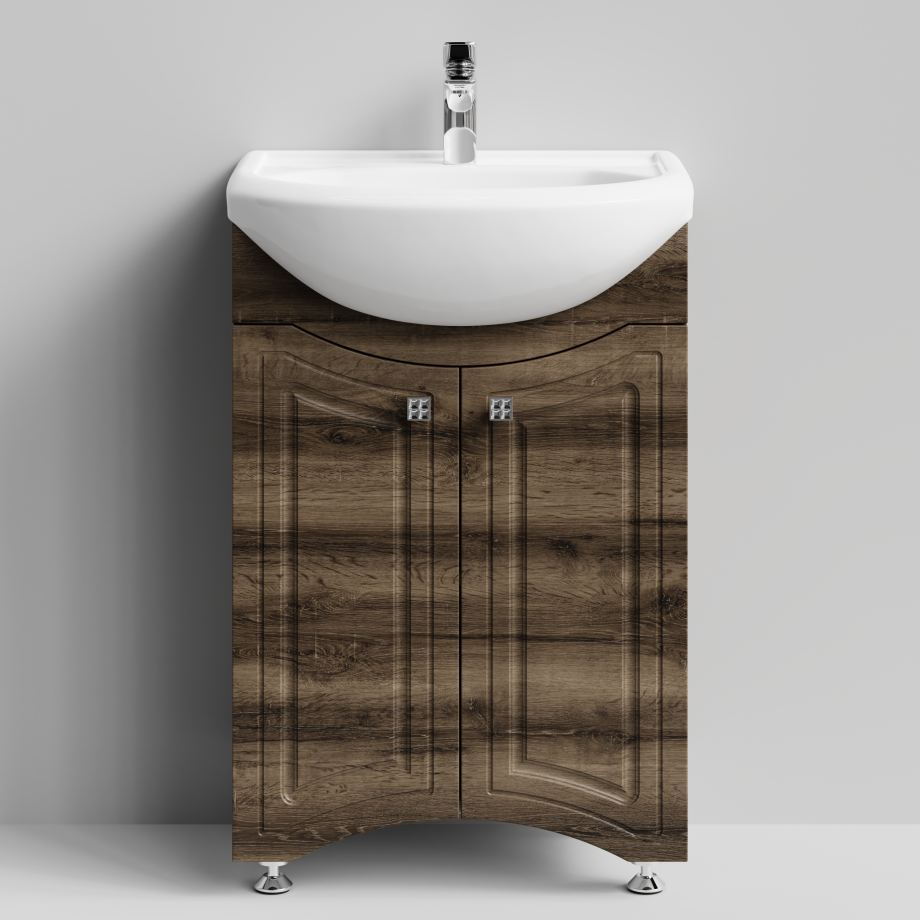 Тумба с раковиной Адам 55 напольная, Дуб крымский коричневый