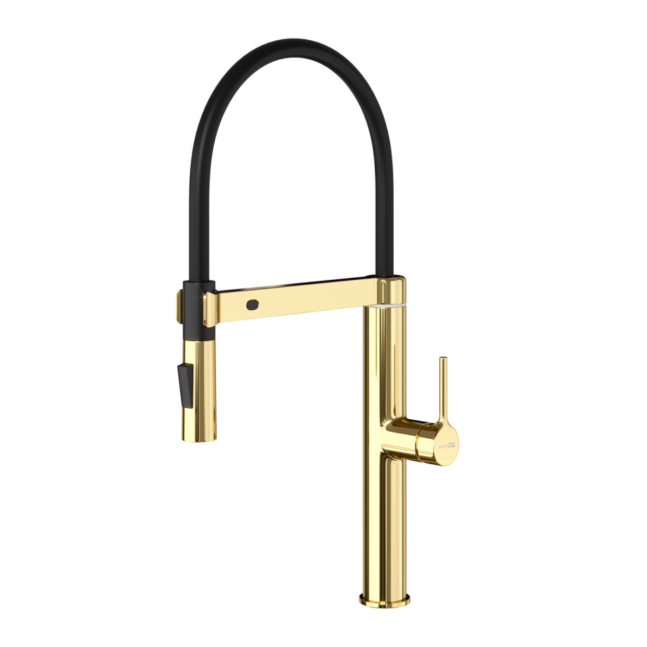 Сенсорный смеситель для кухни с гибким изливом WasserKraft A8877 глянцевое золото