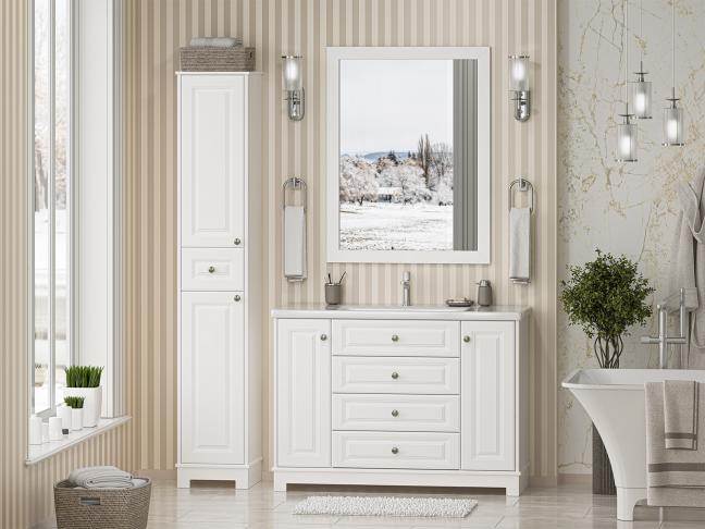 Пенал Misty Ларго 35 напольный, L, белый матовый