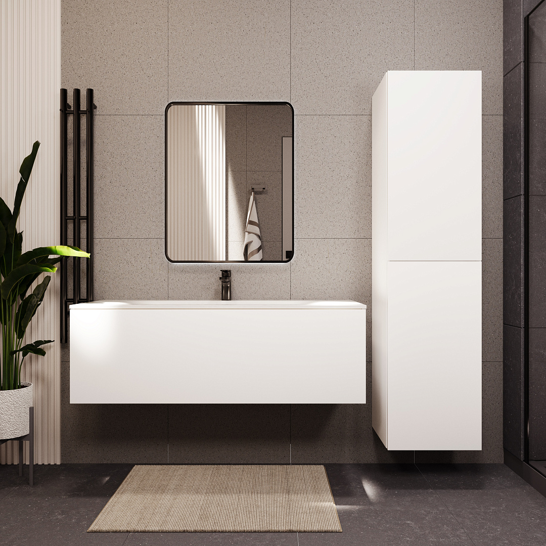 Тумба с раковиной подвесная (120 см) Terminus Aurora AUR101201900301O, белый