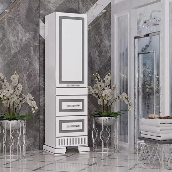 Пенал Opadiris Оникс 50 R белый, серебро