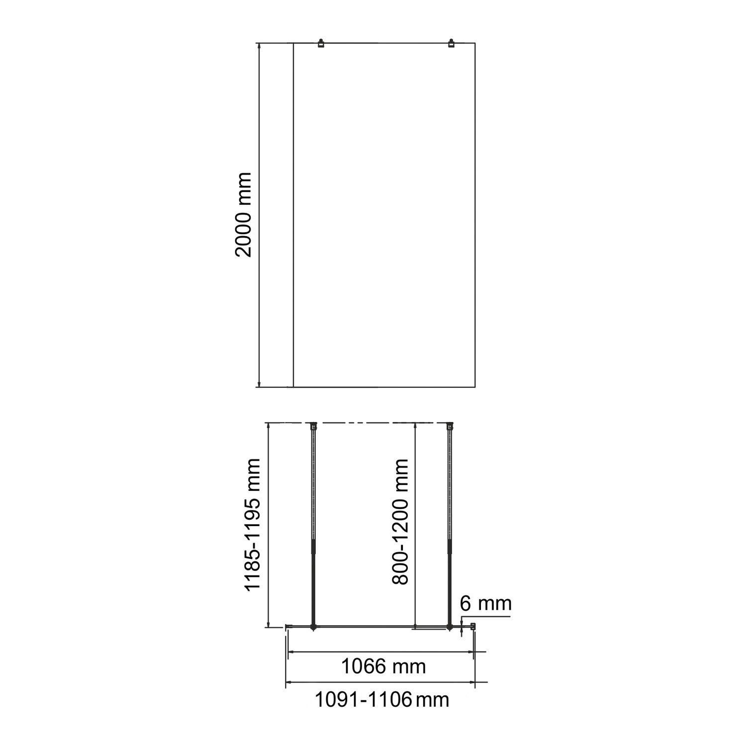 Душевая перегородка WasserKRAFT Rur 30W46GR-TXG, графит