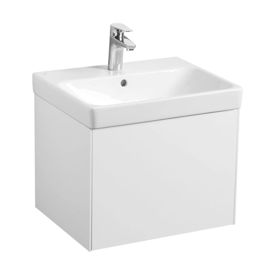 Тумба подвесная Aquaton Асти 55 с раковиной Адриана 55, 1 ящик, белый