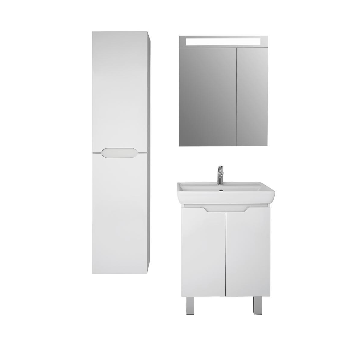 Тумба с раковиной напольная Dreja Q Plus (D) 55 см, белый