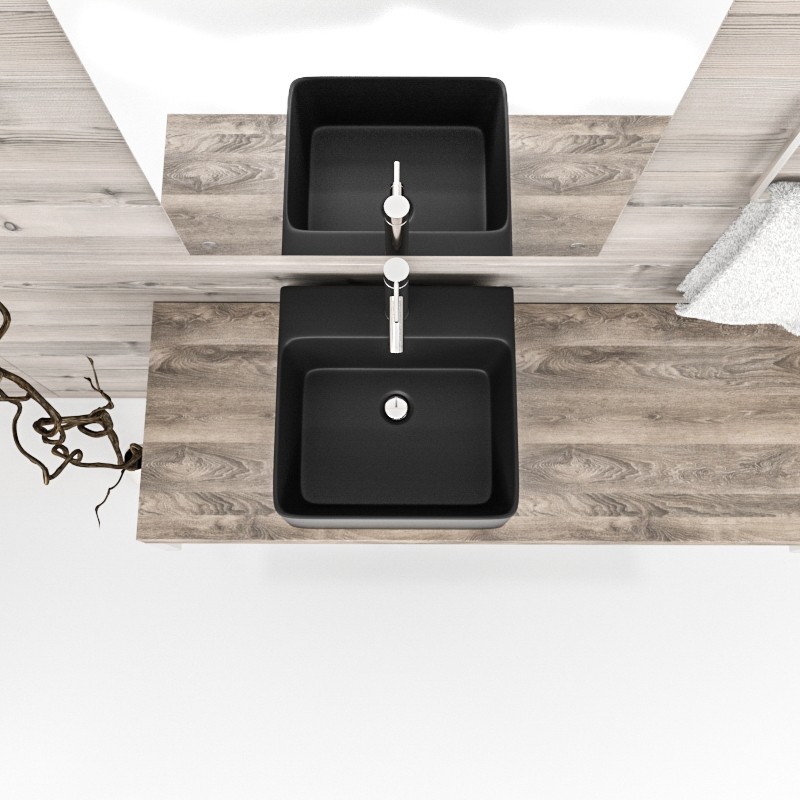 Раковина накладная Esbano CIRCON-40 (matt black) 400x420x155