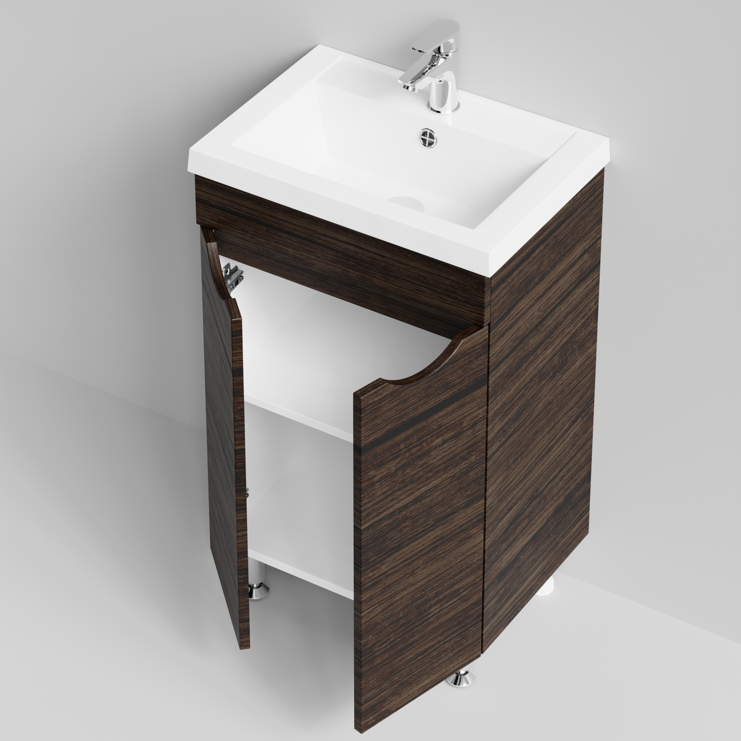 Тумба с раковиной Vod-ok Смайл 50 напольная, Палисандр