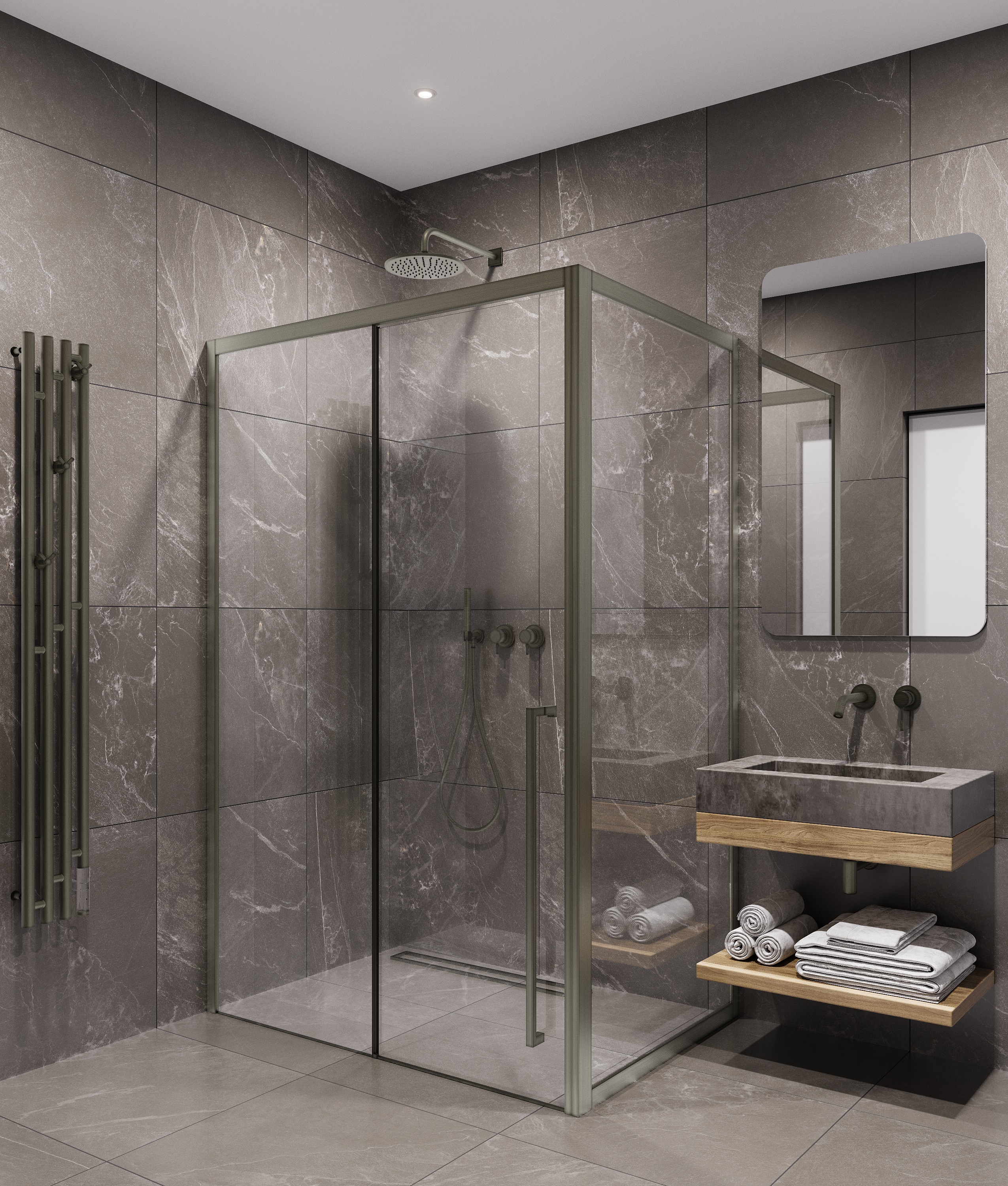 Душевой уголок Timo TDSS-140/13C-8R + TSS-900/13C-8, 140x90 см, профиль никель, стекло прозрачное