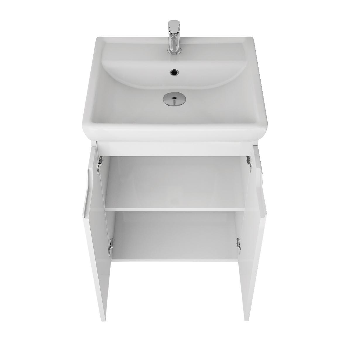 Тумба с раковиной напольная Dreja Q Plus (D) 55 см, белый