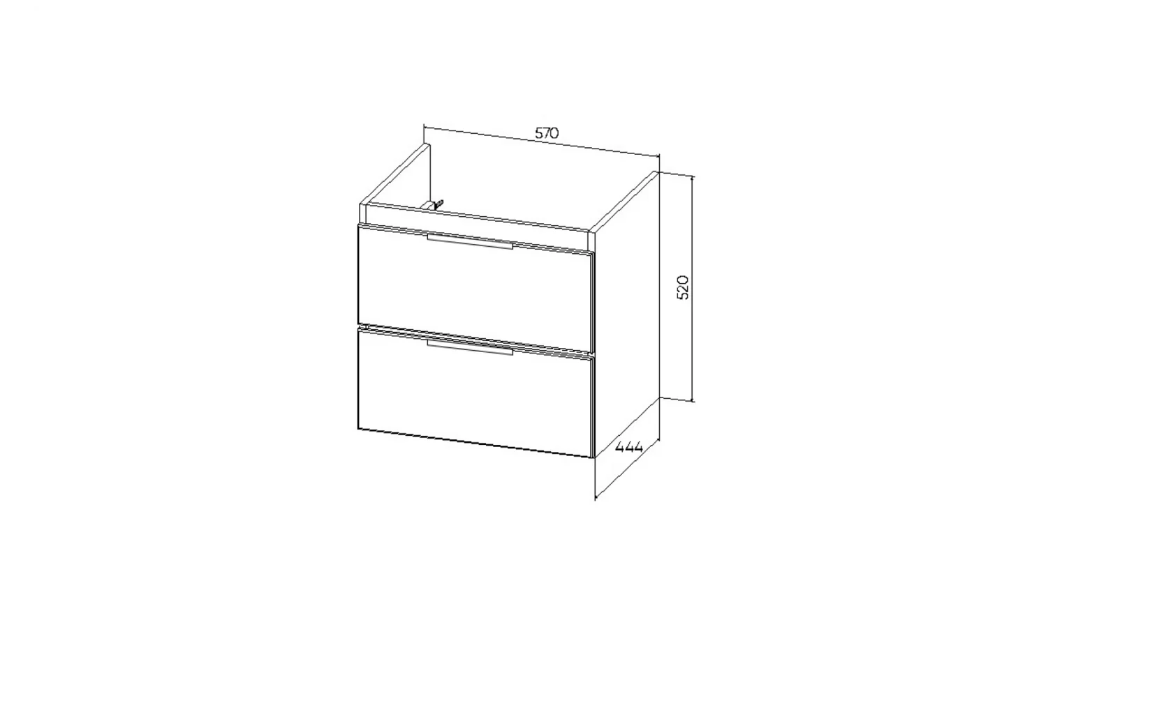 Тумба подвесная Viant Берлин 60 с раковиной Moduo 60, белый