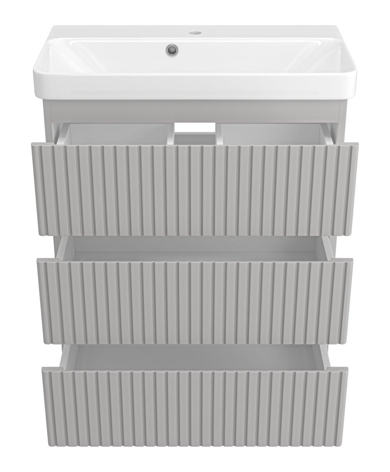 Тумба с раковиной Brevita Victory 70 напольная, серый шелк