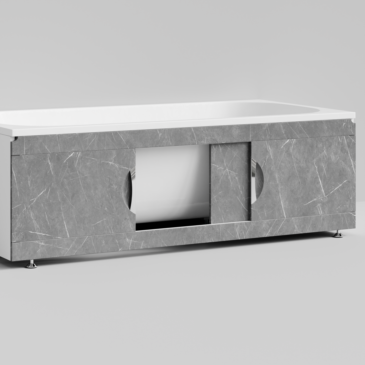 Экран под ванну Vod-ok Топ 170 раздвижной Мрамор Серый софт тач