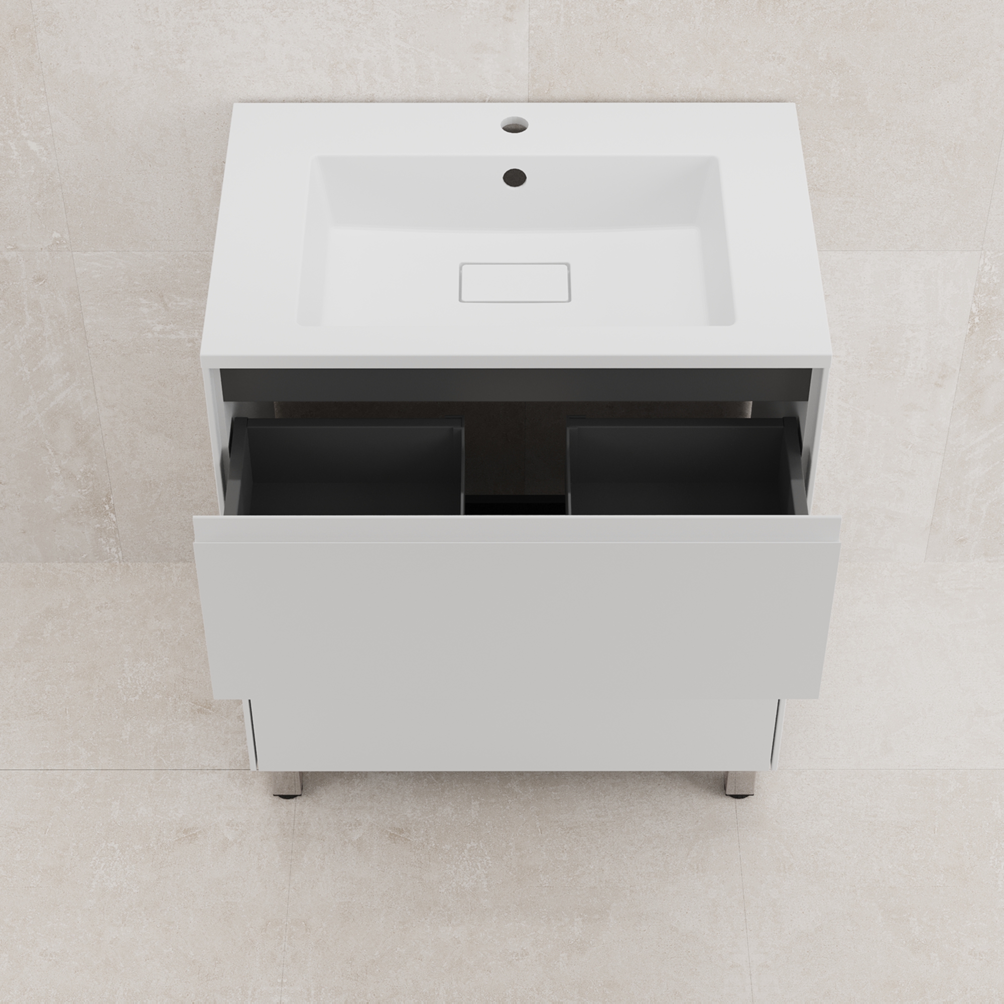 Тумба напольная Style Line Лима 70 с раковиной Line 70, 2 ящика, белый матовый