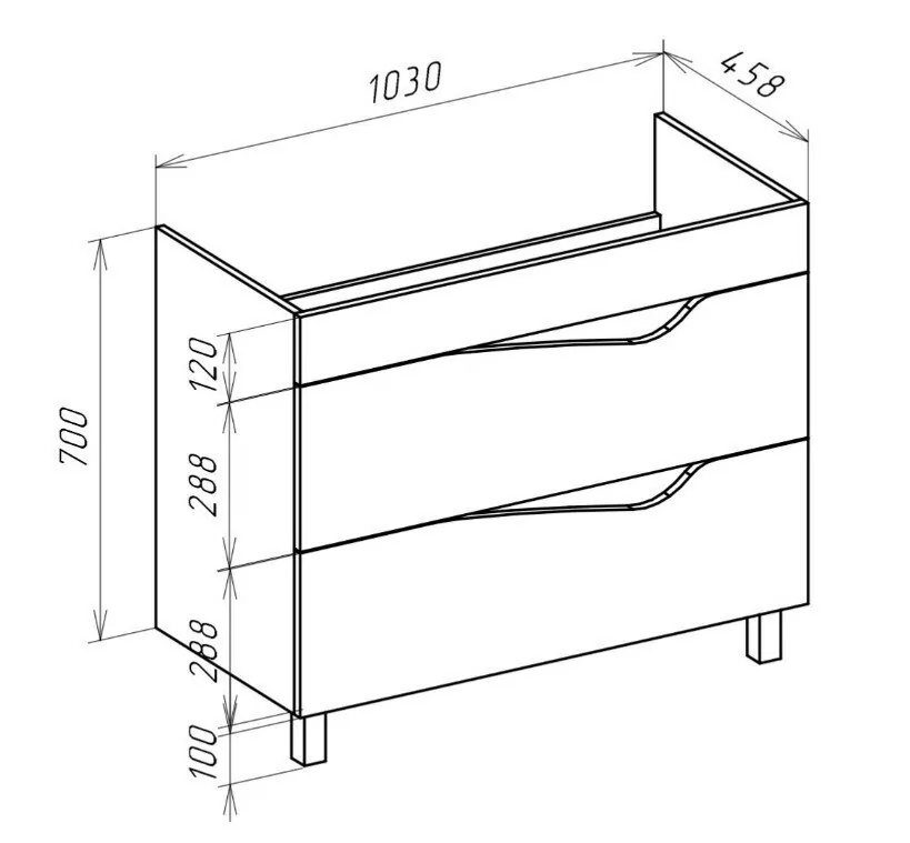 Тумба с раковиной Bellezza Эйфория 105 напольная, белая