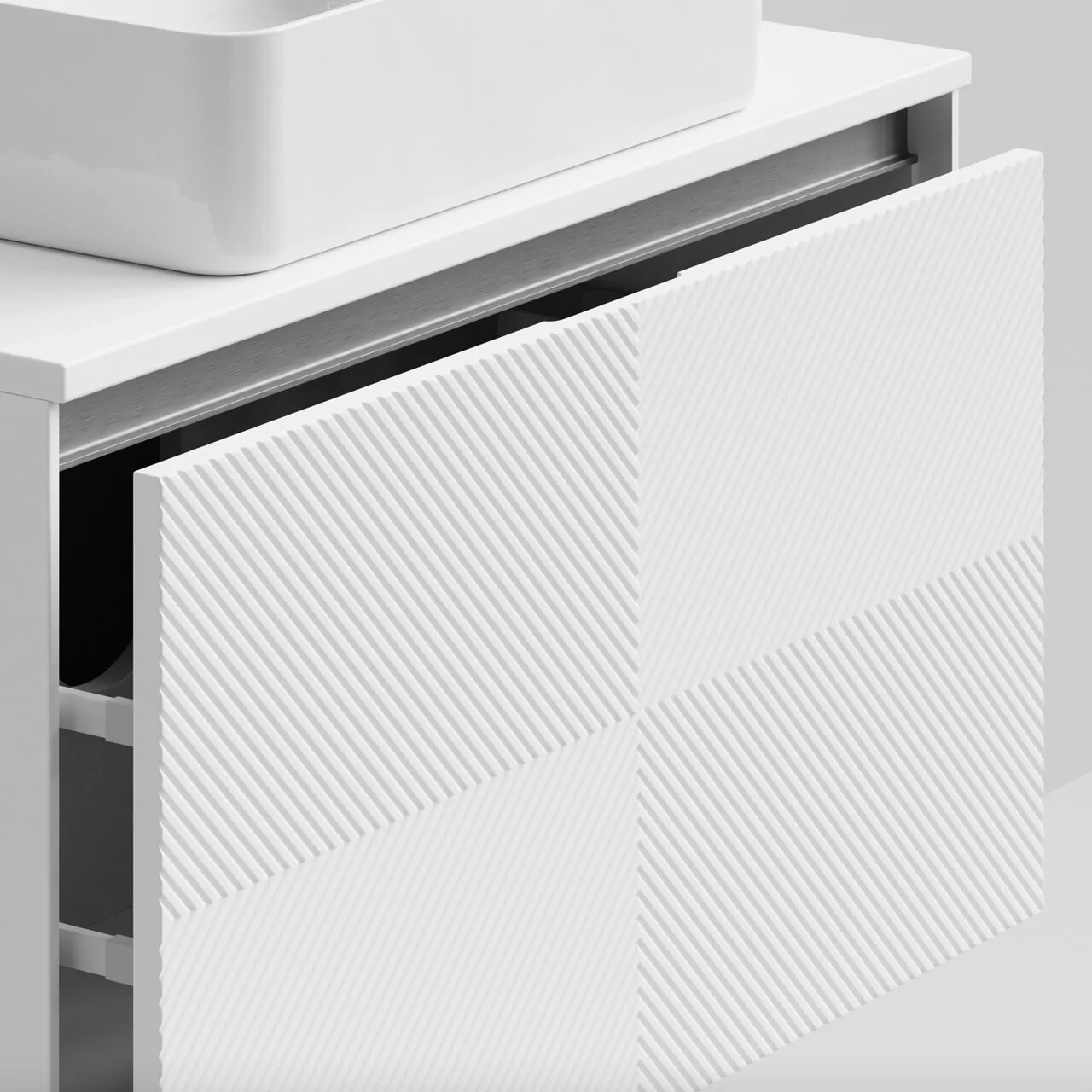 Тумба подвесная Vod-ok Соло 90 с раковиной Олимпия 560, белый + 7 цветов