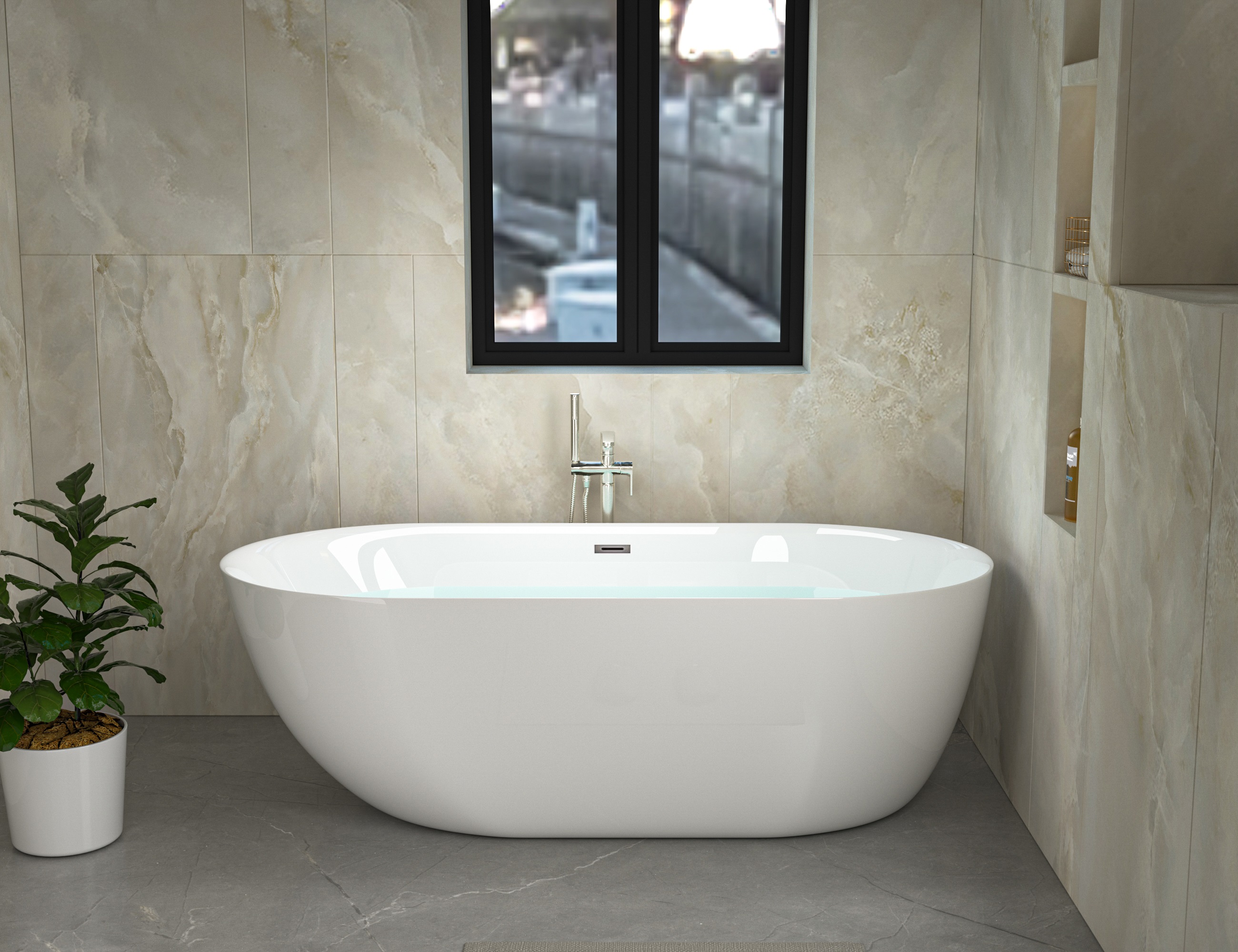 Ванна акриловая Cerutti Spa COMO отдельностоящая (1700x750x560)