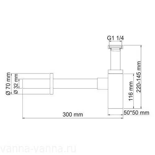 Сифон для раковины WasserKraft A072 хром Сифон для раковины WasserKraft A072 хром