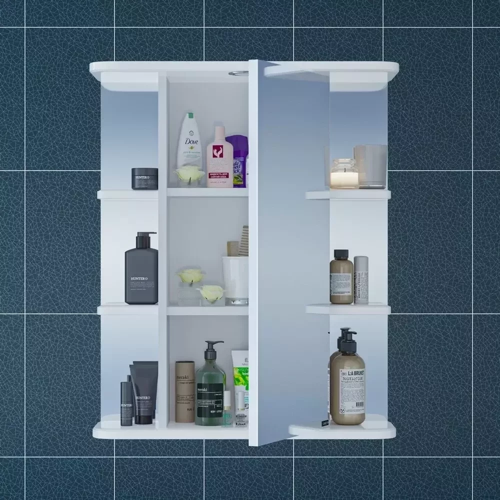 Зеркало-шкаф Санта Герда 60 свет, белый