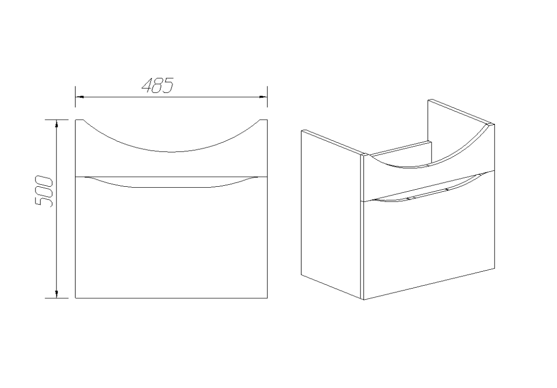 Тумба подвесная Viant Рим 55 с раковиной Erica 55, белый