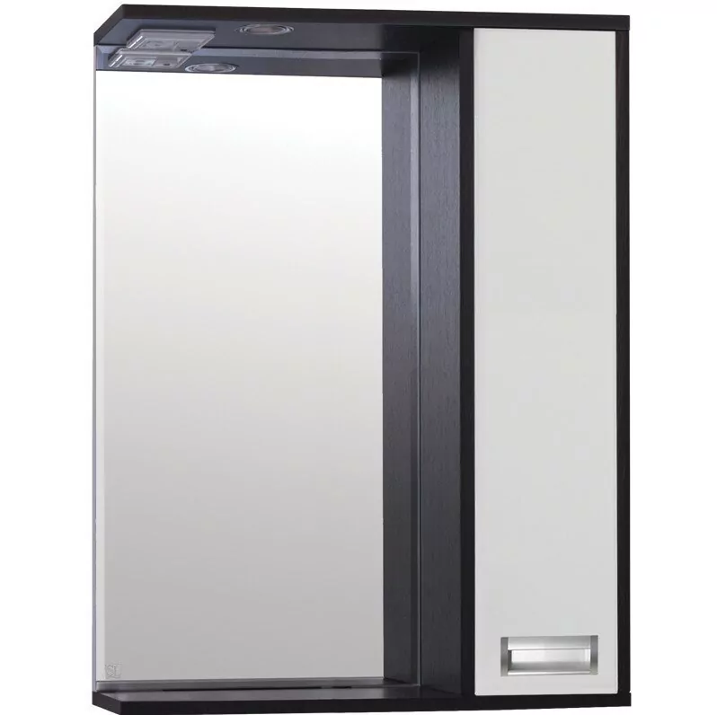 Зеркало со шкафчиком Style Line Эко Стиль W Панда 60/С R свет, белый, венге