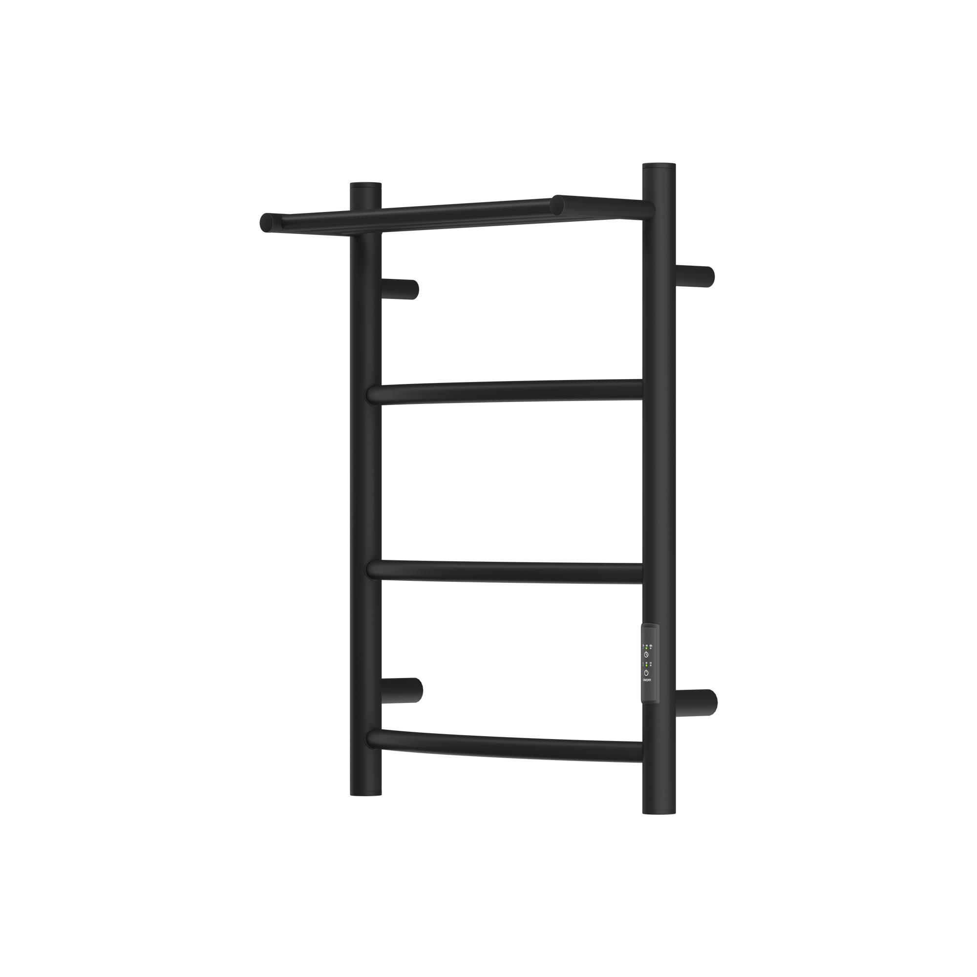 Полотенцесушитель электрический APEXTERMO Corona CR01164BM 600x400 с полкой, черный матовый