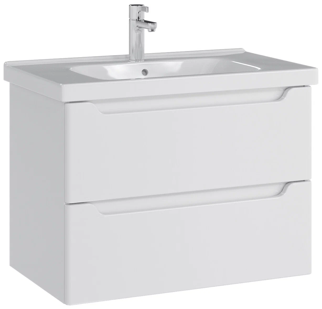 Тумба подвесная SanStar Lanciano 80 с раковиной Гармония 80, белая